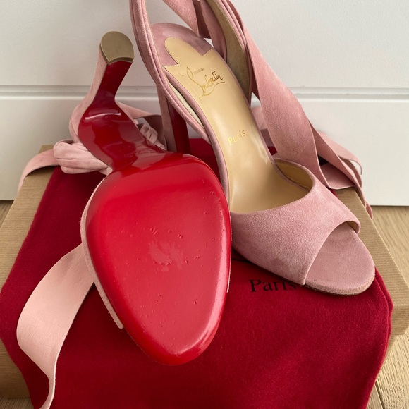 Authentic Christian Louboutin Suede Pink High Sandal size 41 - Picture 13 of 15